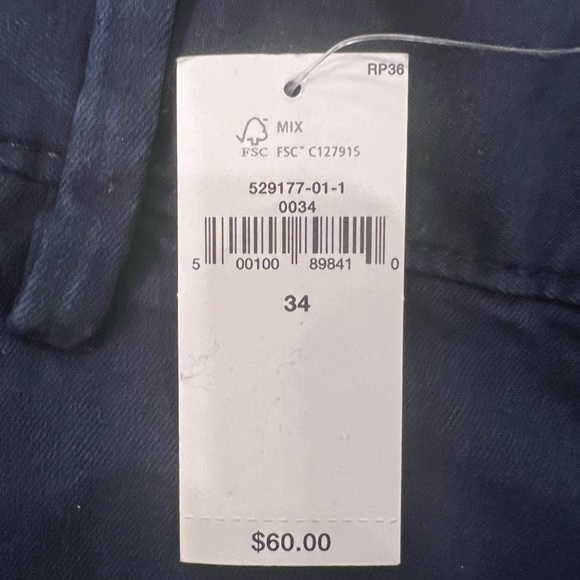 NWT Men's Banana Republic Blue Lived In Chino Shorts Size 34 Slim Fit 9” Inseam - Picture 5 of 5